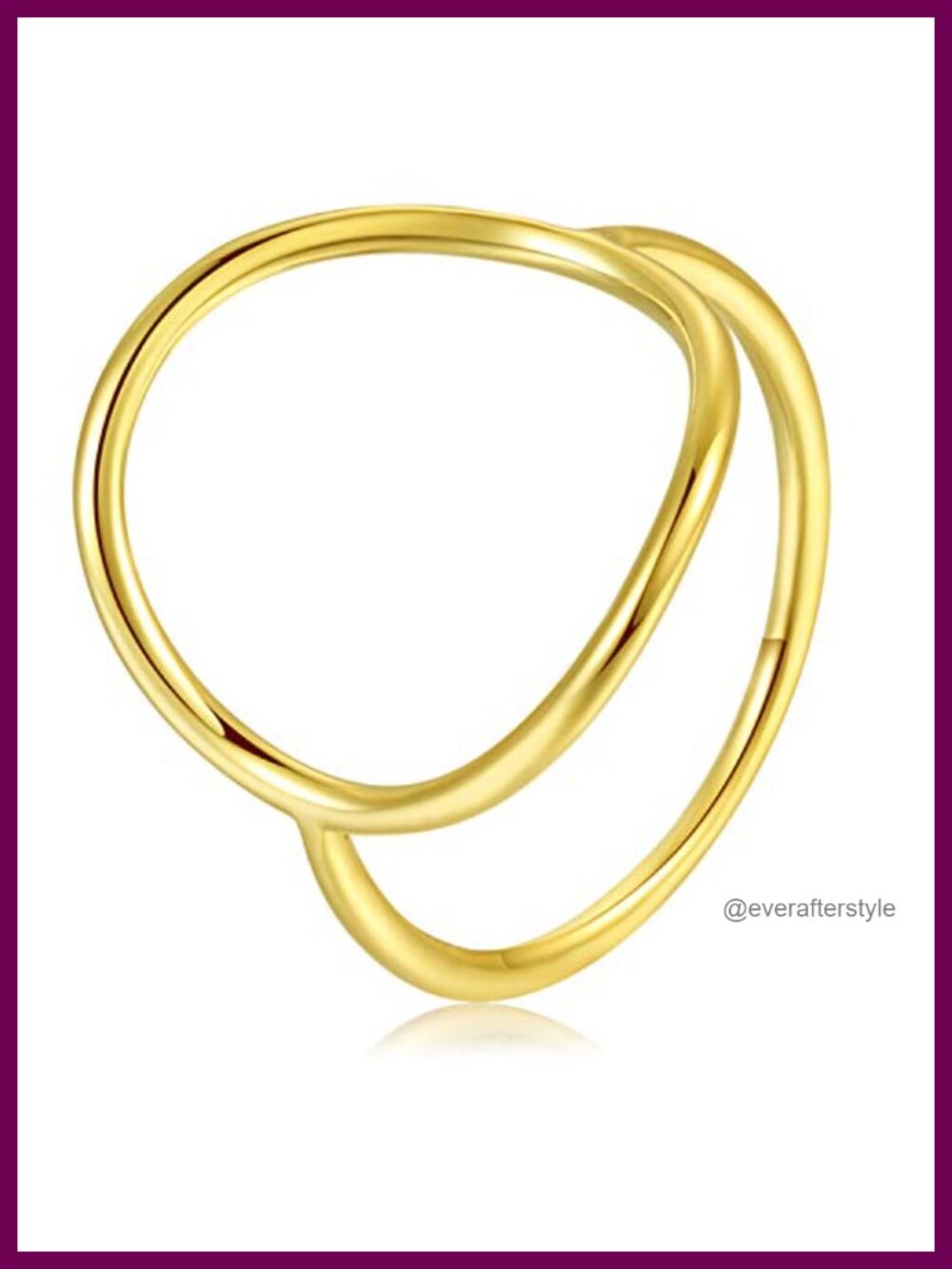 Sterling Silver 19K Yellow Gold Plated Open Circle Ring Size 4-9